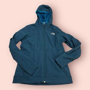 The North Face Jacket Womens Medium Teal Blue Full Zip Fleece Lined Hooded